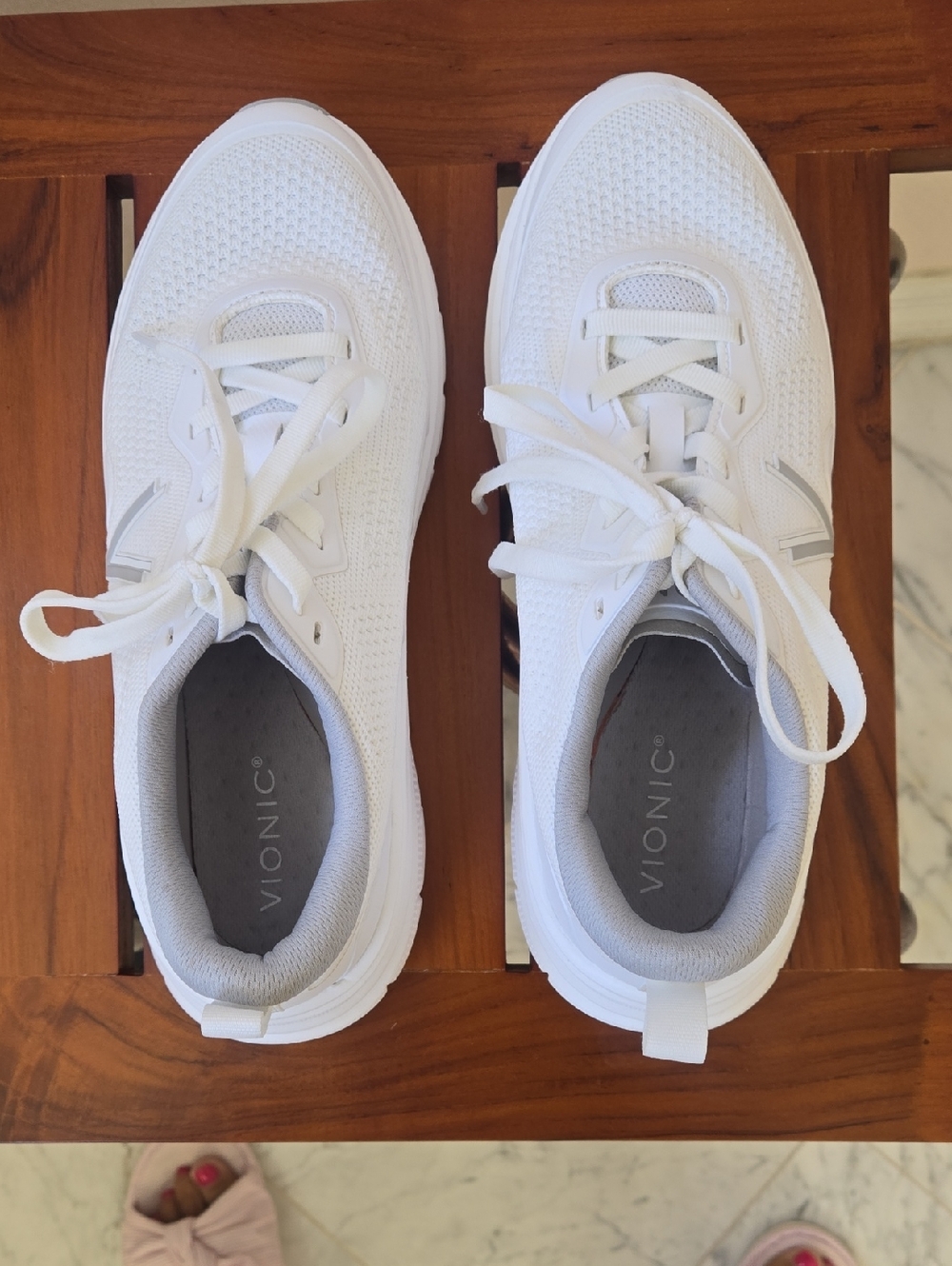 Vionic White and Light Gray Women's Sneakers